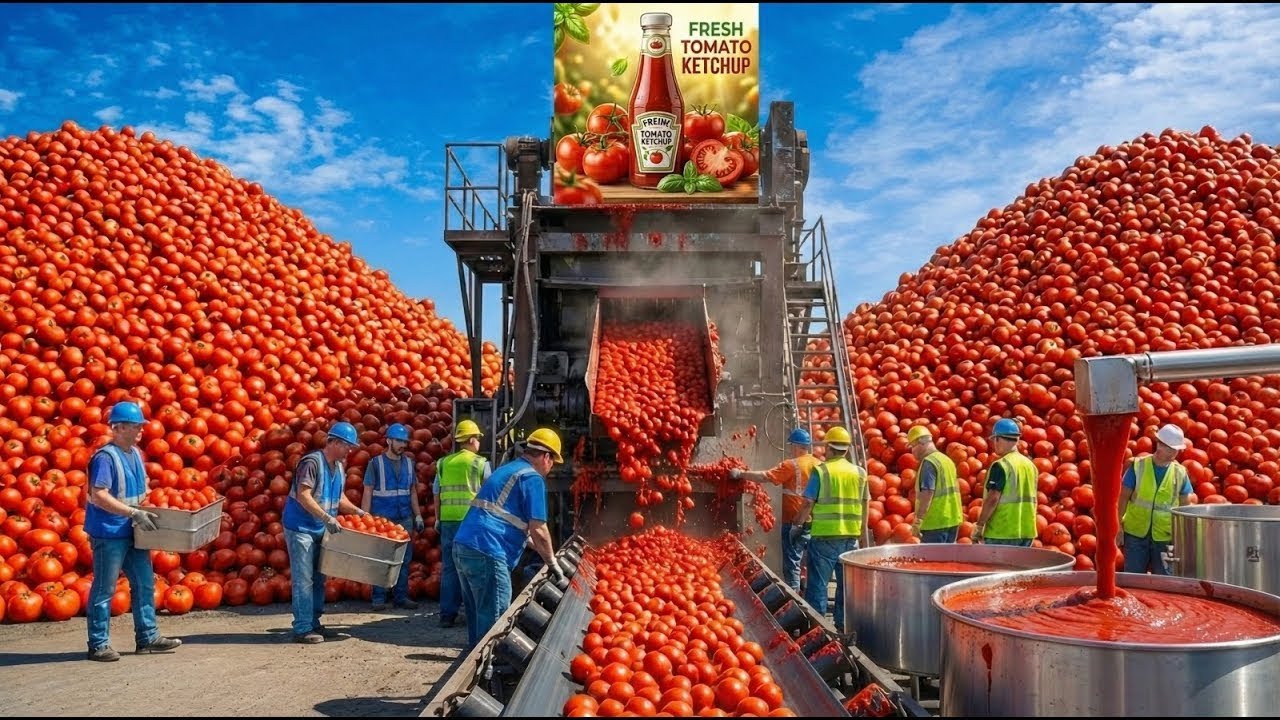 Inside a Modern Ketchup Factory  How Ketchup Is Made Step by Step