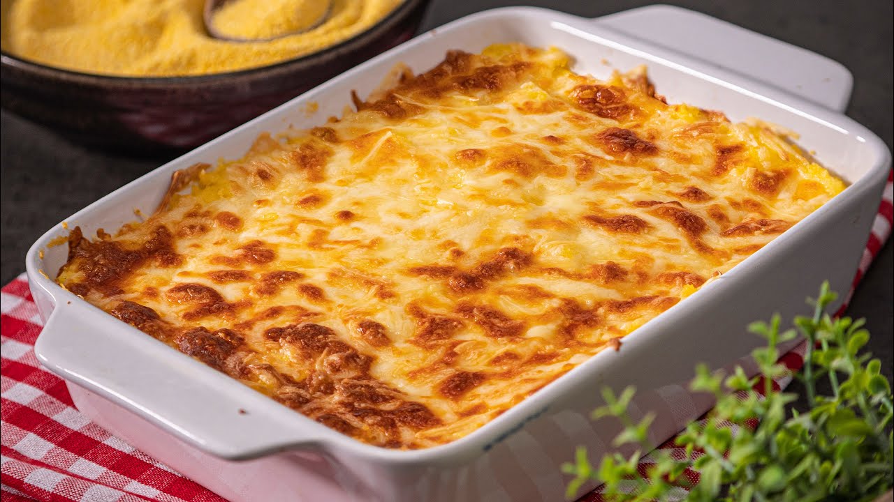 Polenta con queso al horno