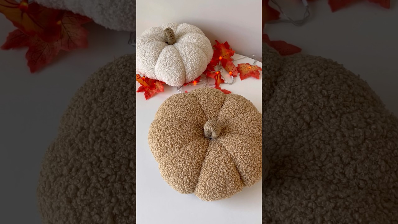 DIY pumpkin pillows🧶🎃 #pumpkincraft #diydecor #falldecor #fallcrafts