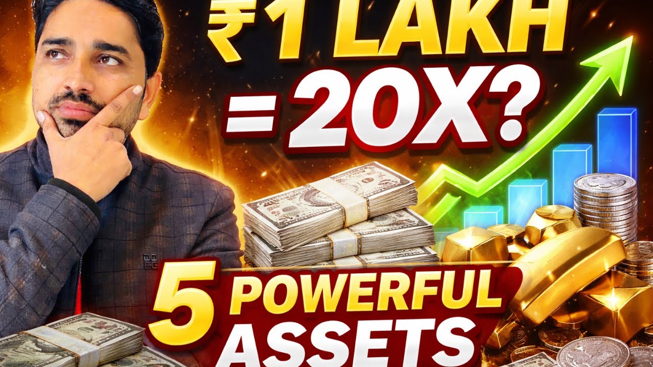 ₹1 Lakh को 20X करने बाले 5 Assets 🔥 2026 में कहाँ लगाए पैसा ? ( Stocks, ETF, Gold, Silver )!