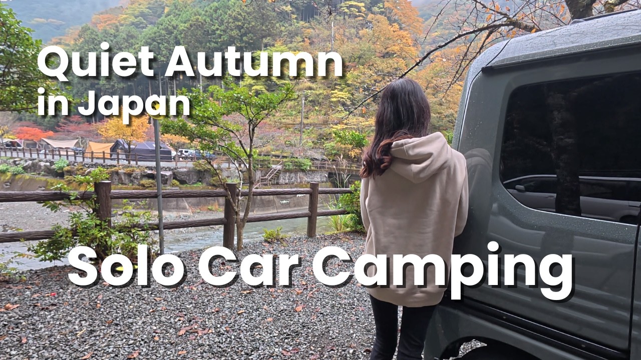 A Quiet Night in My Tiny Van | Autumn Leaves & Rain ASMR | Japan Solo Camping 🚐🍂