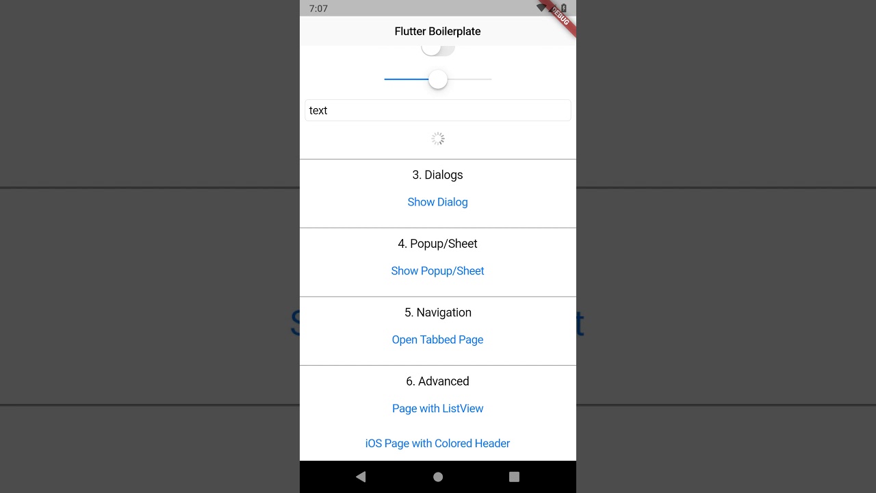 Flutter boilerplate app first demo