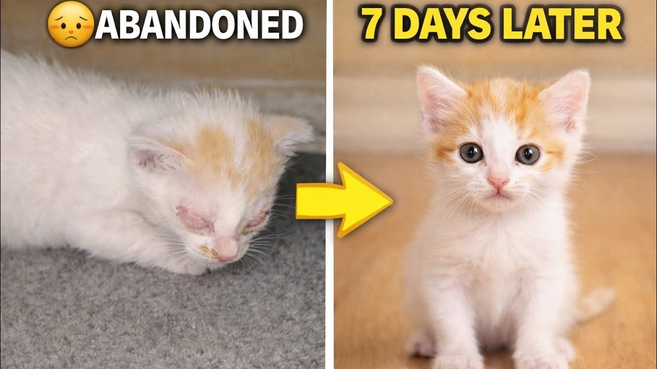 From Abandoned to Adorable: Kitten’s 7-Day Miracle Transformation 🐱✨