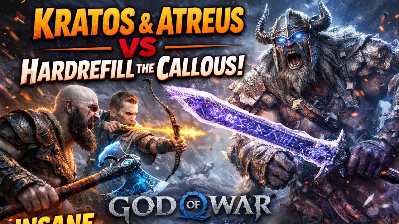 Kratos & Atreus vs Hardrefill the Callous 🔥 | INSANE Difficulty Boss Fight | God of War Ragnarök