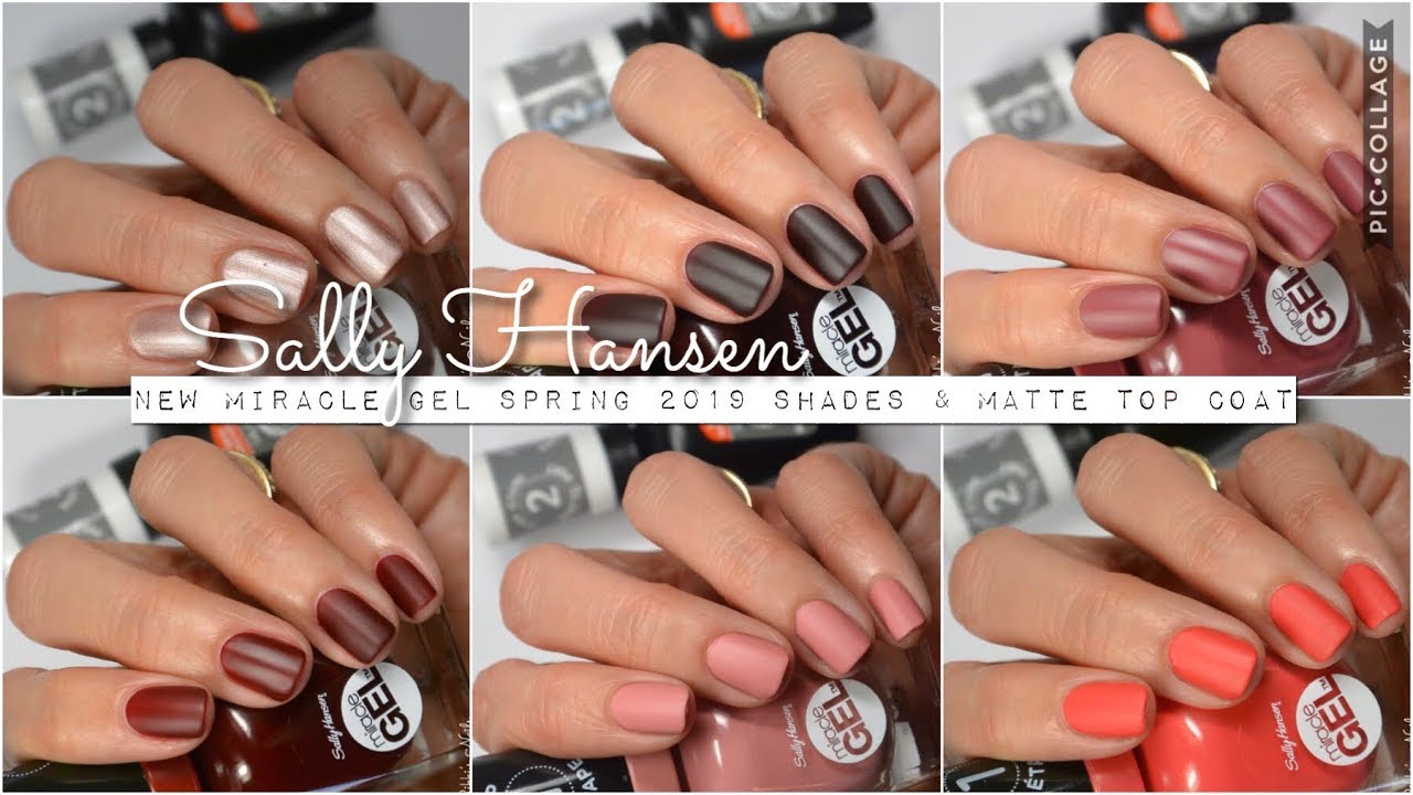 Swatches || Sally Hansen New Miracle Gel Spring Shades with Matte Top Coat | Rikki's Nails