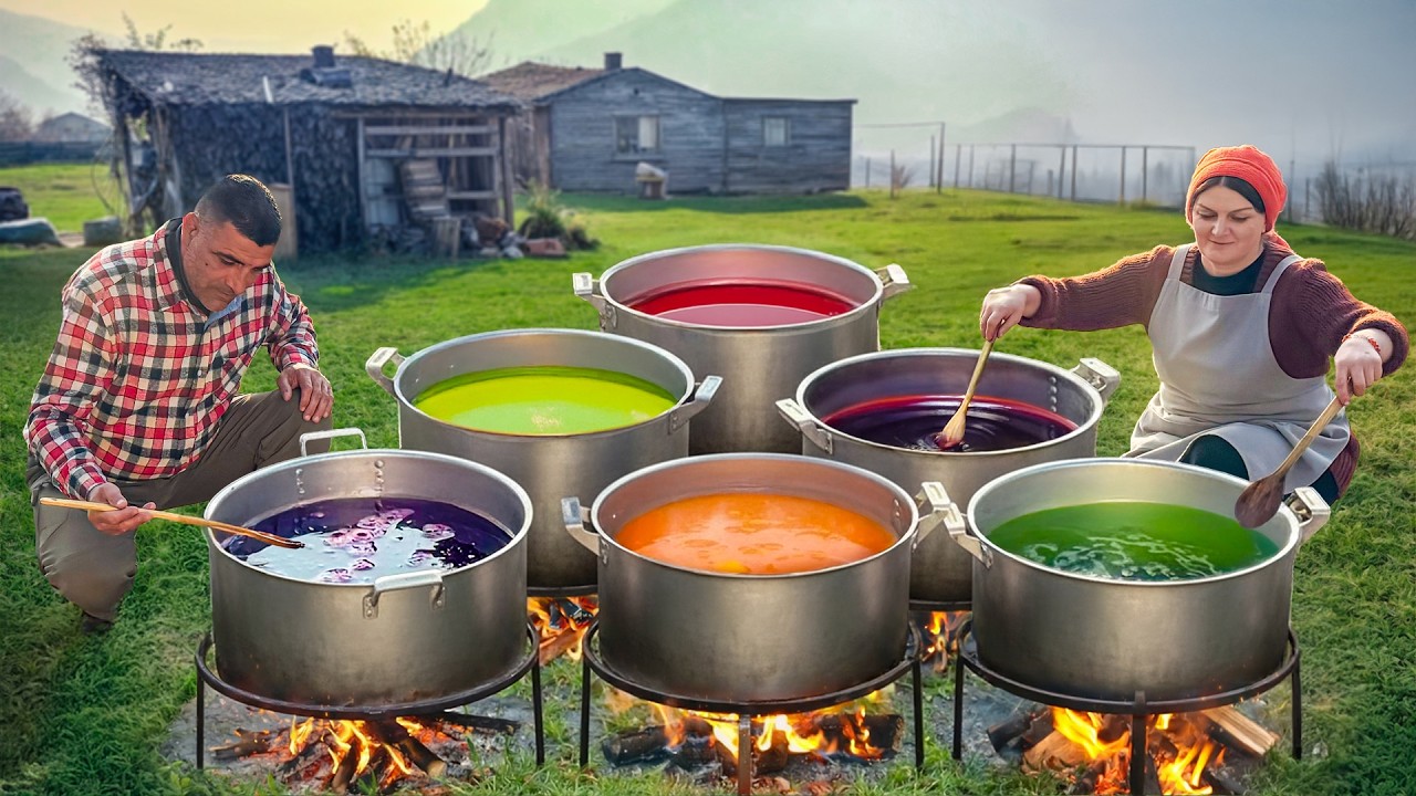 Oriental Dessert Churchkhela In Giant Colorful Pots!