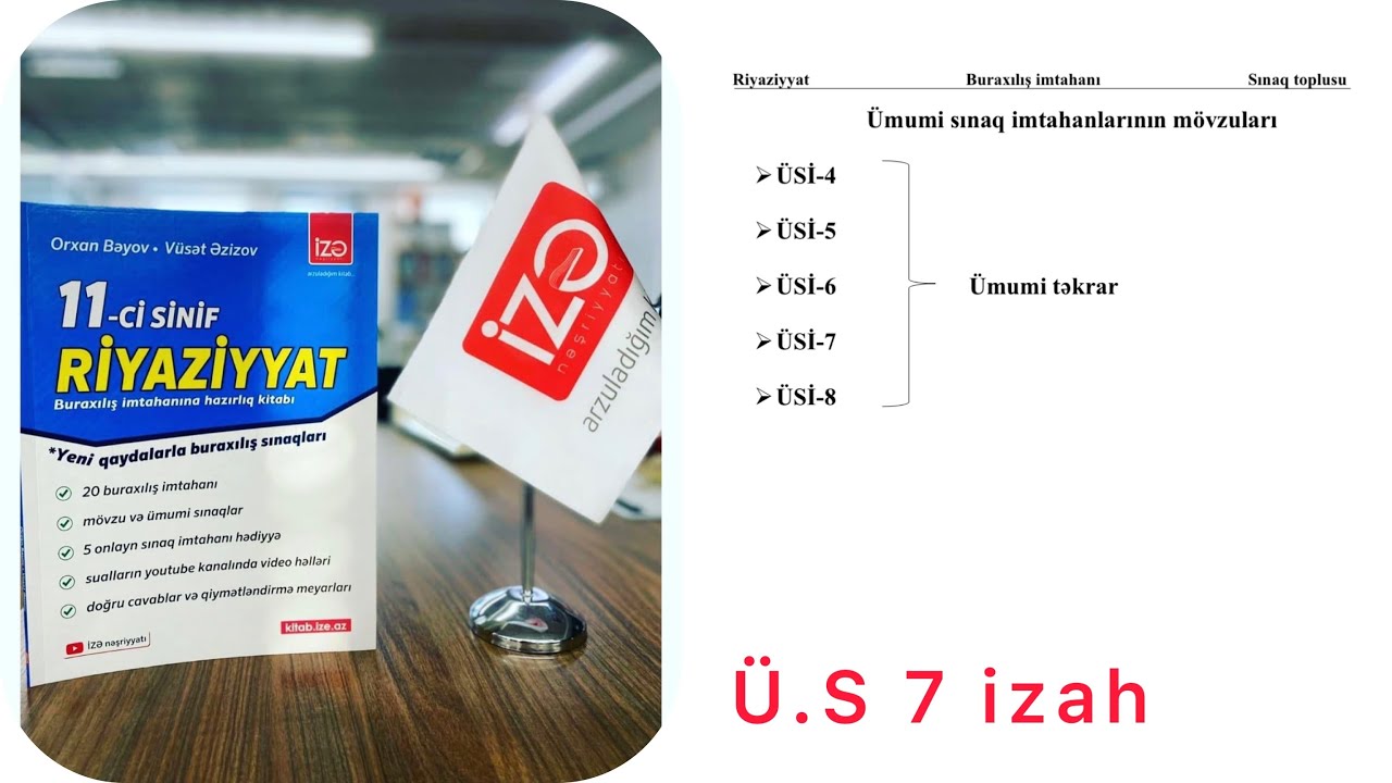 Buraxlış imtahanı test toplusu sualların izahı Ü.S 7