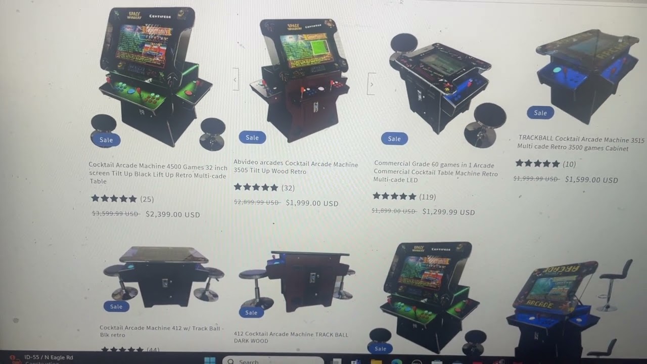 Compare reviews.  Awesome Arcades, Prime Arcades, Creative Arcades, AB Video Arcades, Suncoast