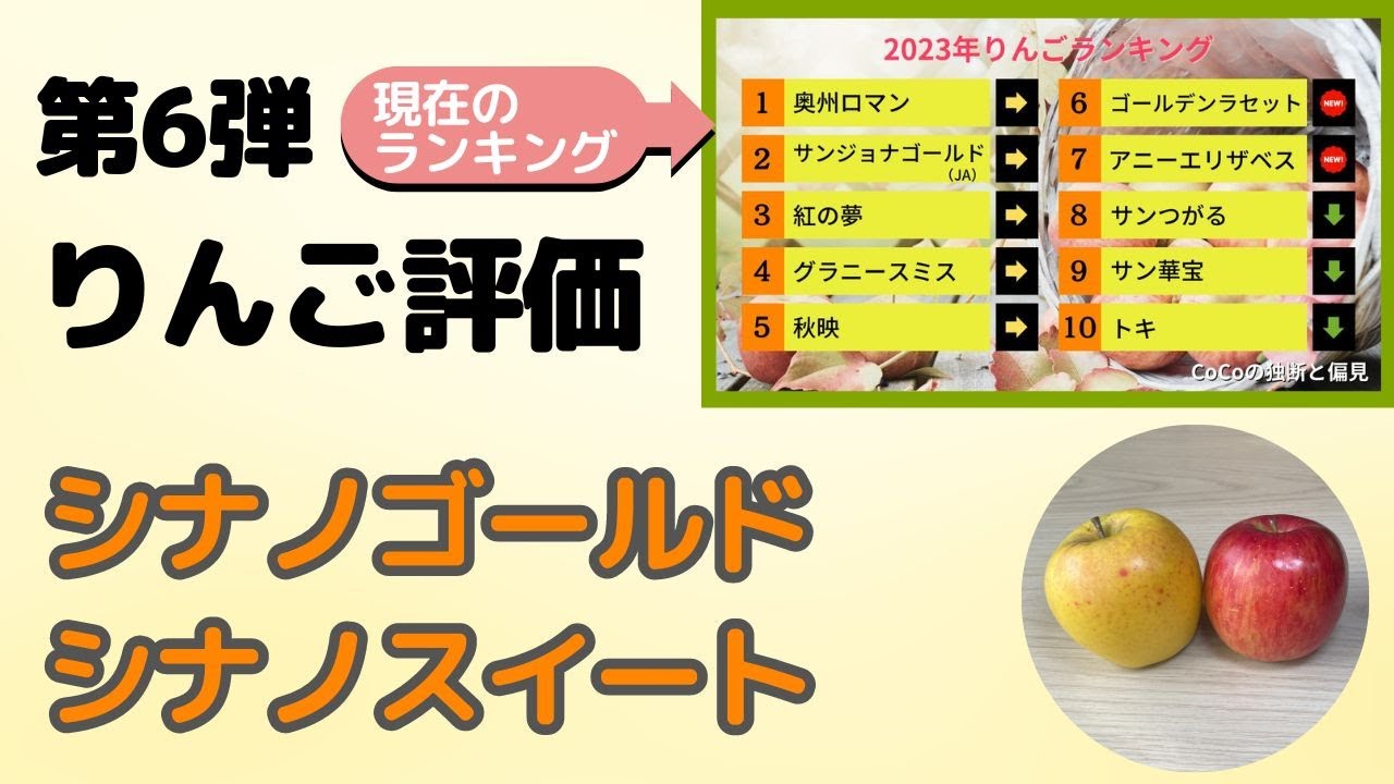 りんご評価第6弾　長野りんご3兄弟　「シナノゴールド」「シナノスイート」メジャーな2品種の今年の味は？