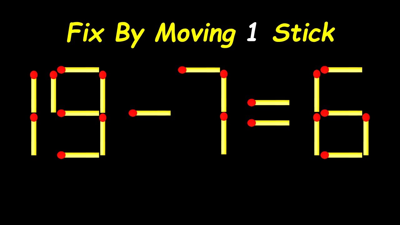 Mind-Blowing Matchstick Puzzle – Move 1 Stick to Win!