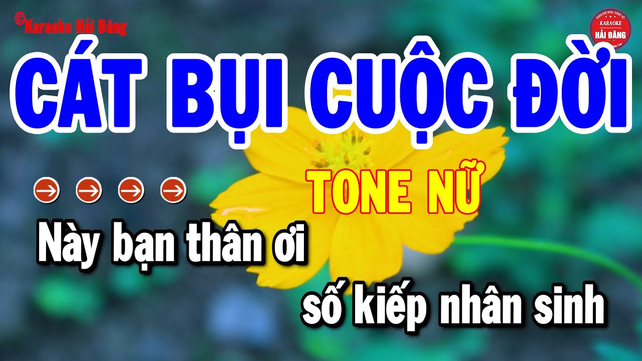 Karaoke Cát Bụi Cuộc Đời Nhạc Sống Tone Nữ Dễ Hát Nhất | Karaoke Hải Đăng