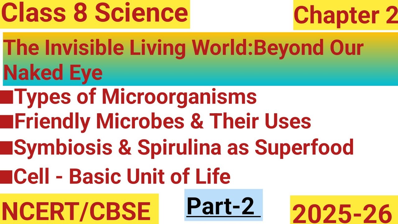 Class 8 Science |Chapter 2|The Invisible Living World Beyond Our Naked Eye |Curiosity |PART-2|#KVS