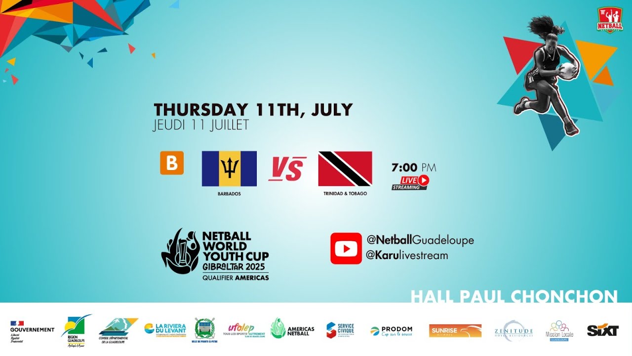 TRINIDAD VS BARBADOS | NETBALL WORLD YOUTH CUP GIBRALTAR 2025 | Group B