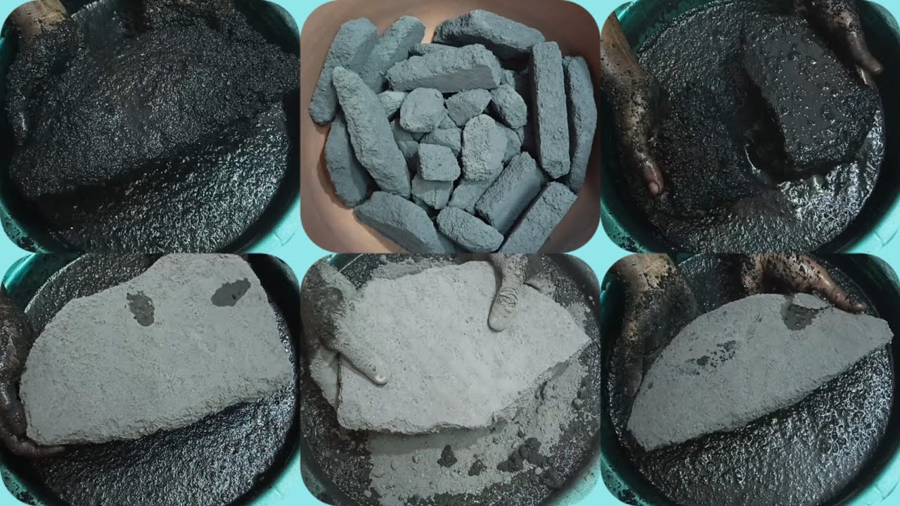 Soft Smokey💨Crispy Crunchy Gritty Charcoal Dry+💦 Crumbling ASMR