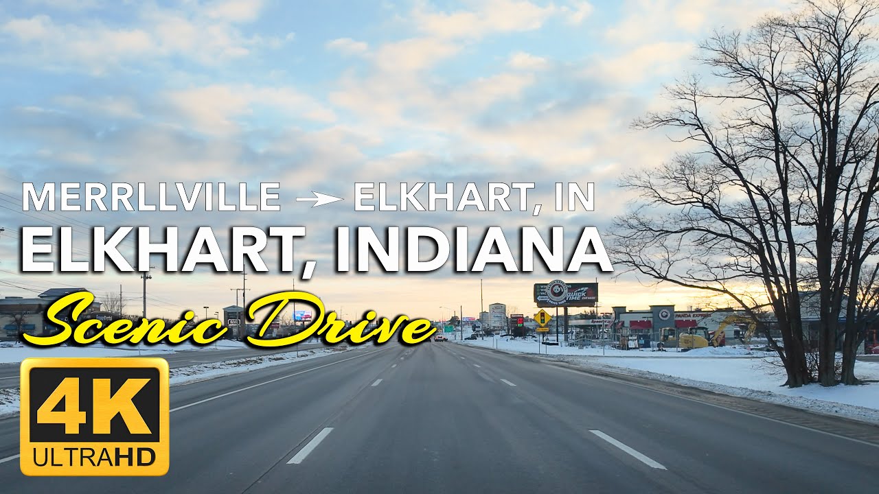 Scenic Drive from Merrillville to Elkhart, Indiana | Snow-Covered Ground Exposes the In-Between