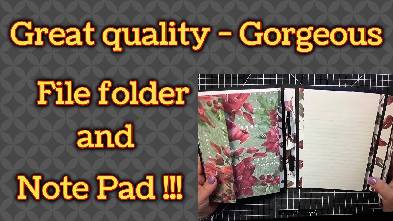 Gorgeous File folder and note pad DIY, great quality project. What a great gift this would be.