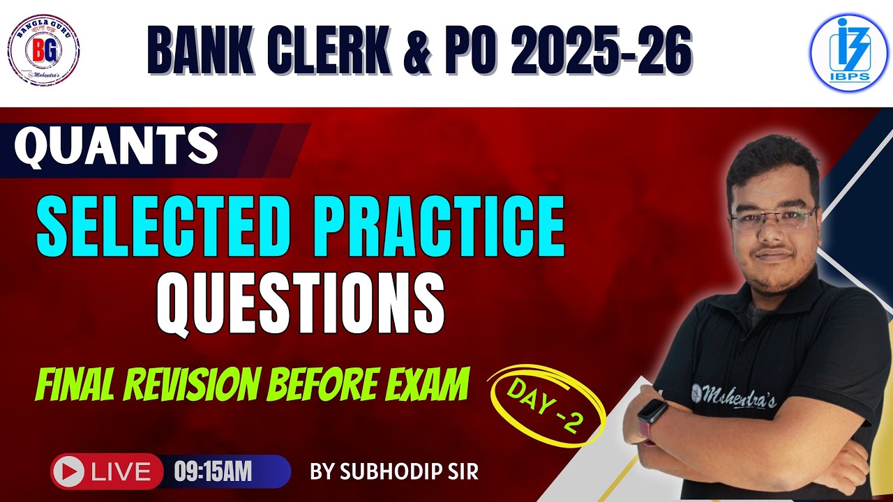 HOW TO CRACK BANK PO & CLERK PRELIMS EXAM | STRATEGIES OF MATHS | BY SUBHODIP SIR