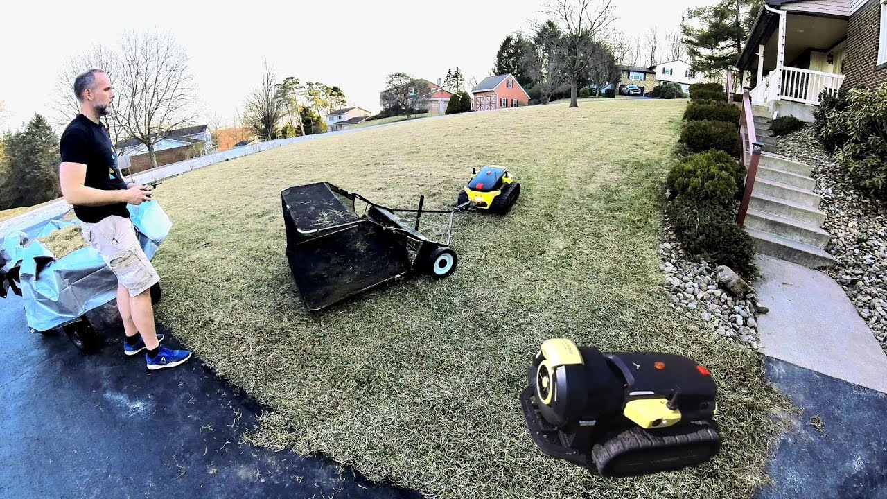 Yarbo Spring Cleanup - dethatching, sweeping and blowing