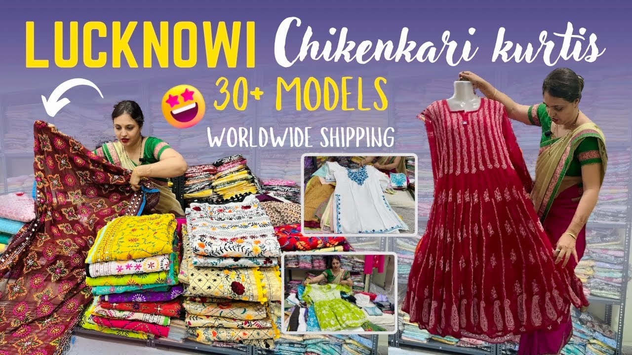 హైదరాబాద్లో Handmade లక్నోకి chikenkari కీర్తిస్ కి ఏకైక SHOP 🤩 తప్పక చూడండి Pure chikenkari kurtis