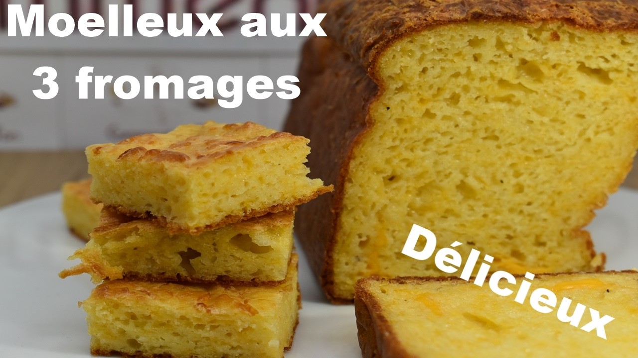 Moelleux aux 3 fromages - recette de cake aux fromage facile et rapide &agrave; r&eacute;aliser - REGARDEZ VITE!!