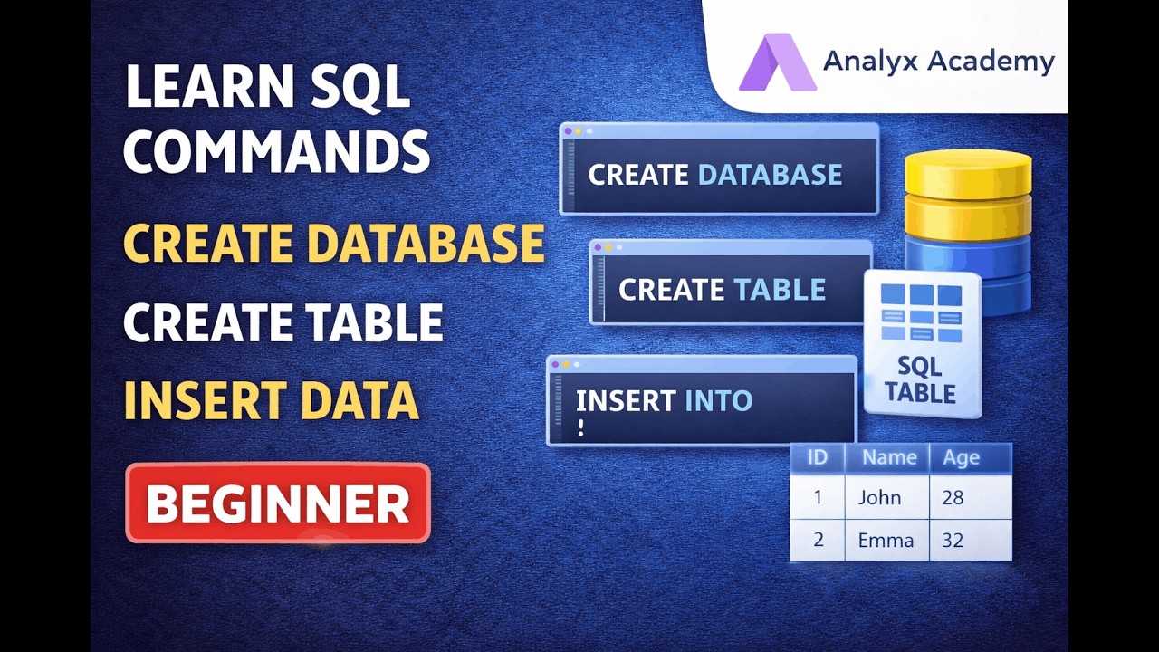 SQL Commands Introduction | Create Database, Table & Insert Data | SQL Basics for Beginners