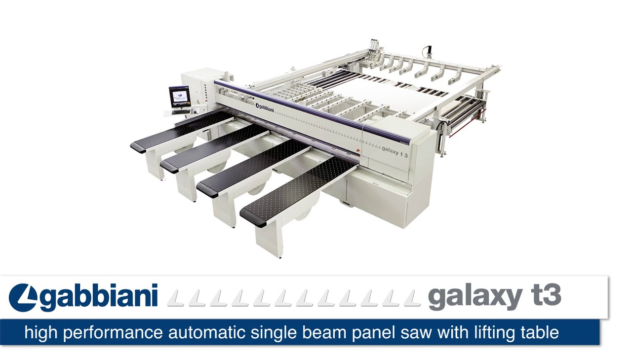 gabbiani gt3 -  high performance automatic single beam panel saw with lifting panel