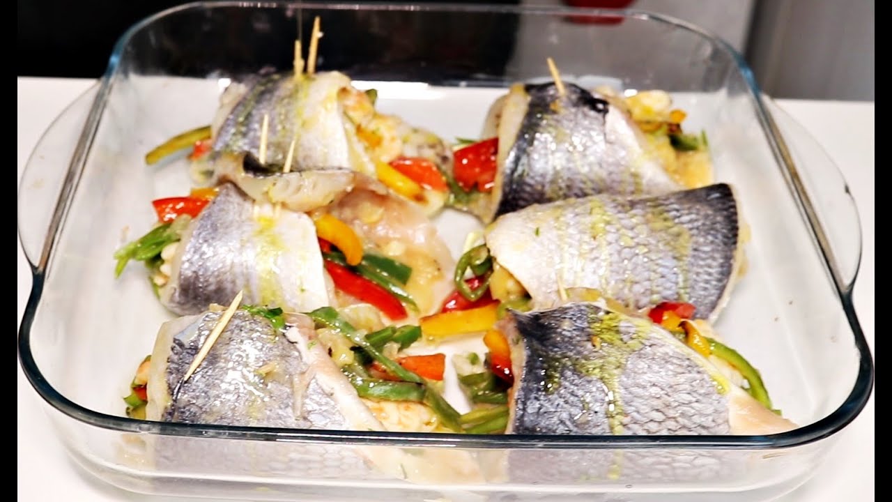 ROLLITOS DE DORADA RELLENOS DE LANGOSTINOS Y VERDURAS