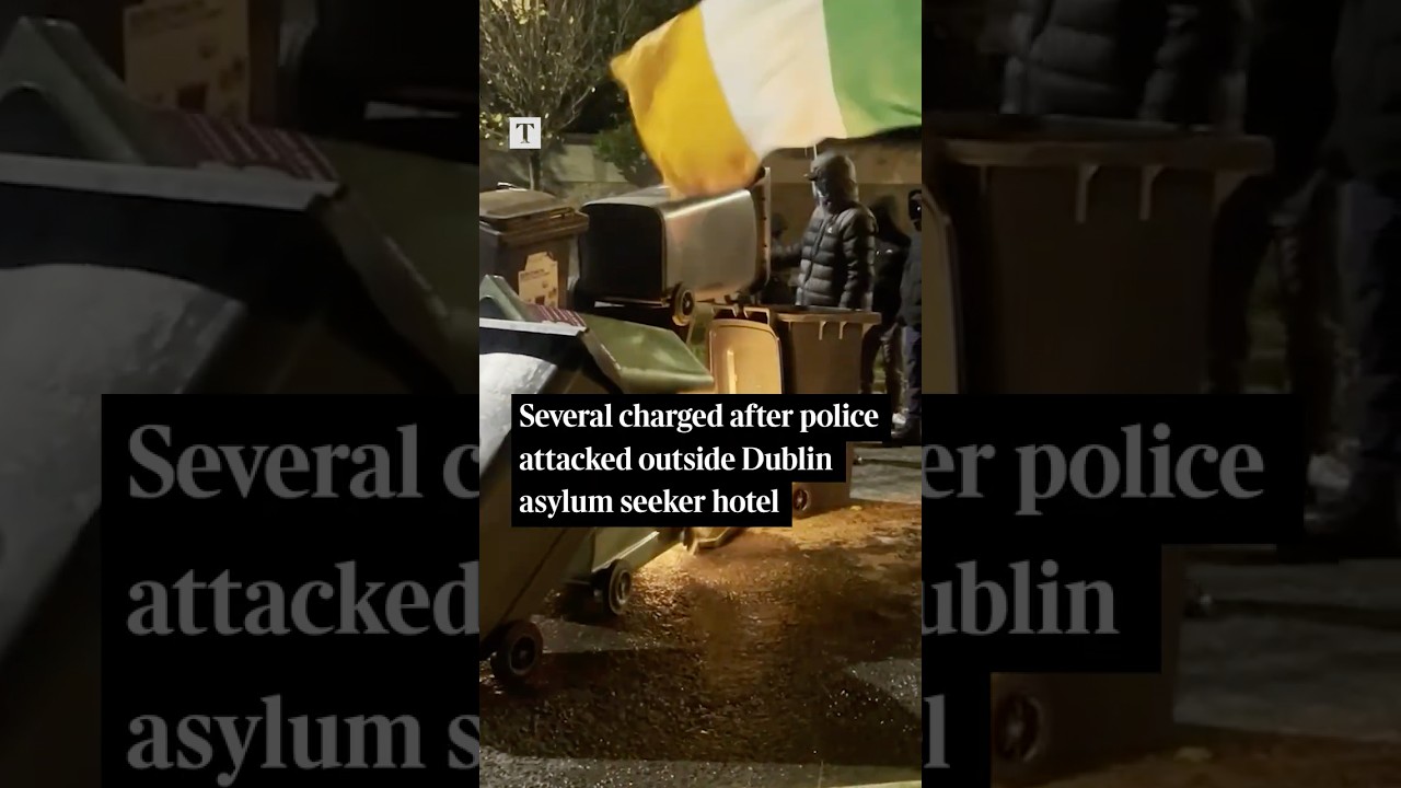 Dublin Rioters Attack Police Outside Asylum Hotel #shorts