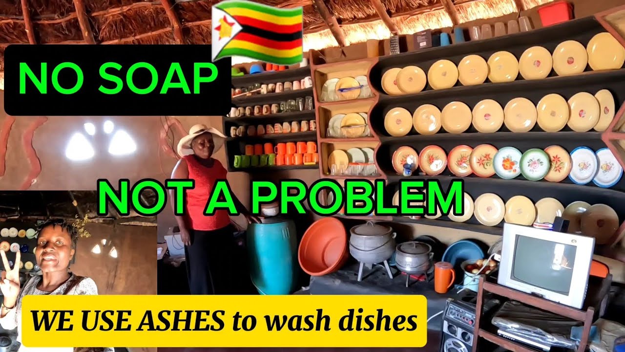 VILLAGE LIFE IN ZIMBABWE. NO SOAP, NOT A PROBLEM// USING ASHES TO WASH DISHES 😳😳🇿🇼#africanvillage