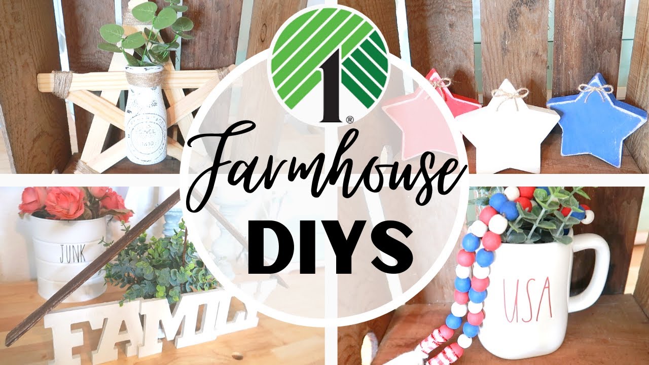 DOLLAR TREE DIY FARMHOUSE DECOR⭐4 RUSTIC FARMHOUSE DIYS⭐EASY PATRIOTIC DIYS ⭐PINTEREST INSPIRED DUPE