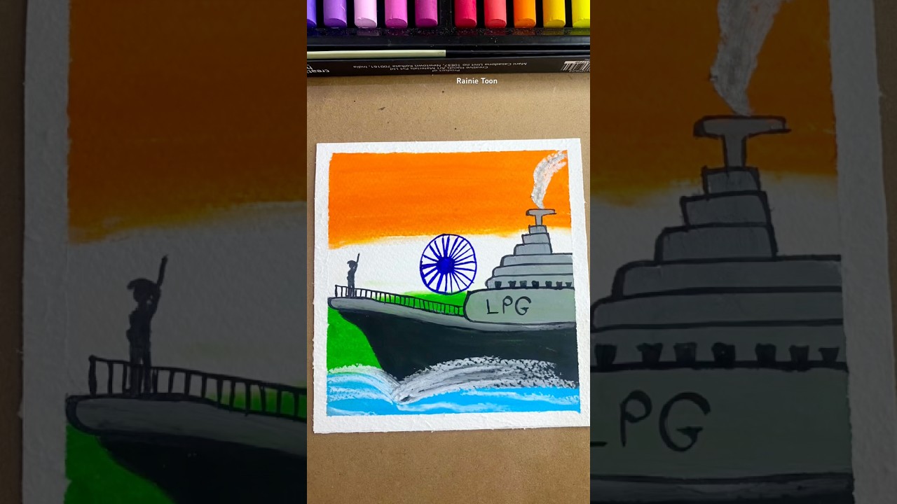 How to draw a India national flag 🇮🇳 | oil pastel art | #shorts #art #drawing#lpg