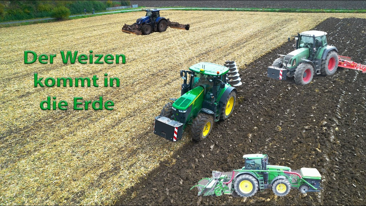 Weizen Aussaat mit John Deere 7r 6r und Fendt 900 #JohnDeere #Fendt #Amazone