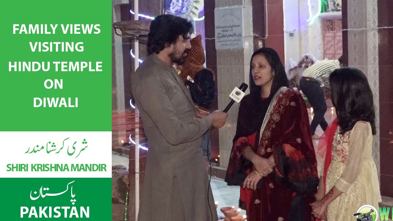 Family visiting Mandir  Diwali Celebrations Shri Krishna Mandir Mithi Tharparkar Sindh Pakistan