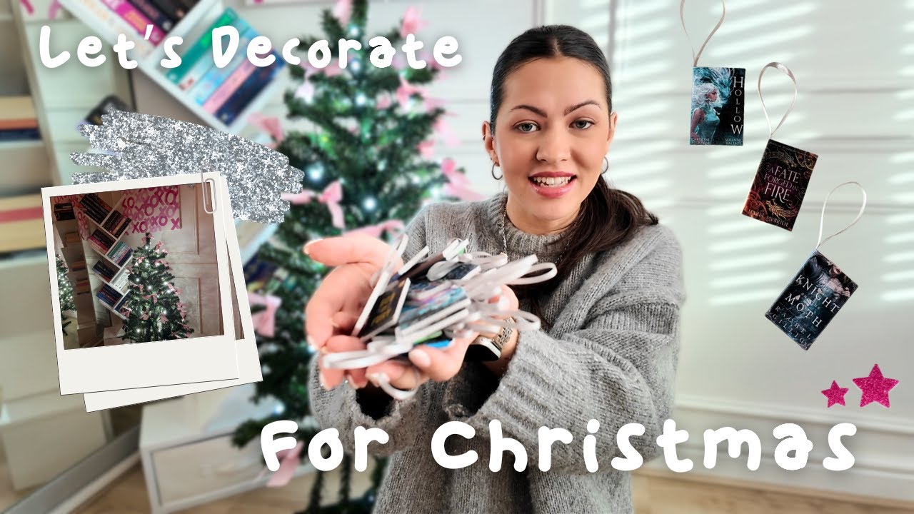 Let's decorate my book room for Christmas 🎄✨ (& DIY bookish tree decorations)