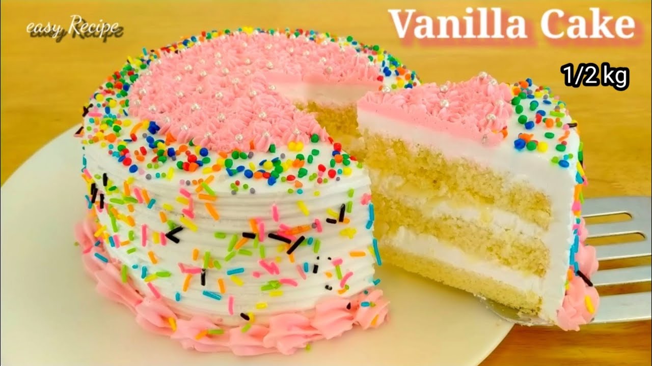 most easiest vanilla cake recipe | Half kg vanilla birthday cake recipe | easy cooking with das