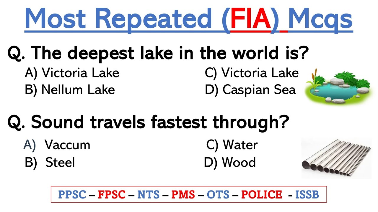 Top Most Repeated (FIA) Mcqs from Past Papers || FIA asi,si,udc,ldc & assistant past papers