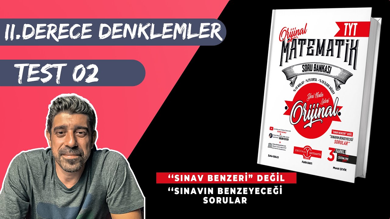 II.Dereceden Denklemler TEST 02 | ORİJİNAL TYT SORU BANKASI | #yks2024
