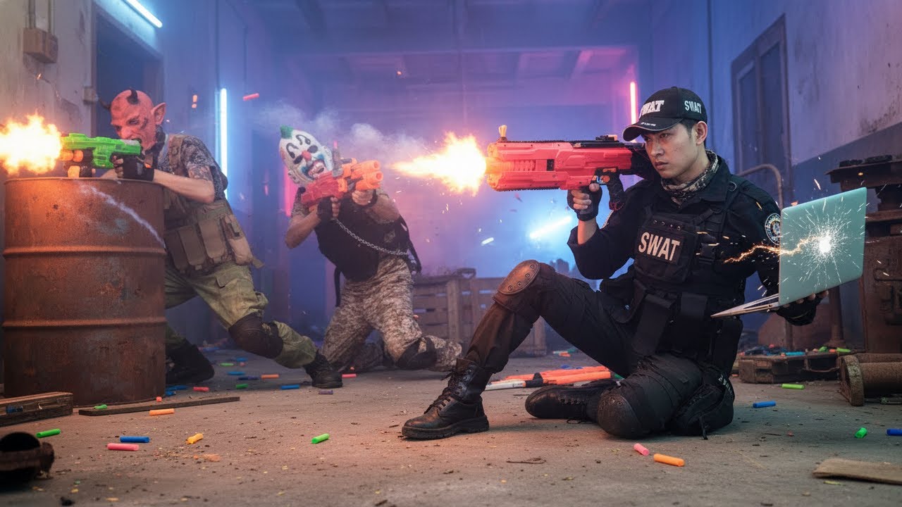 3T Nerf War: ALPHA Operative Takes Down a Crime HQ with Custom Nerf Guns!