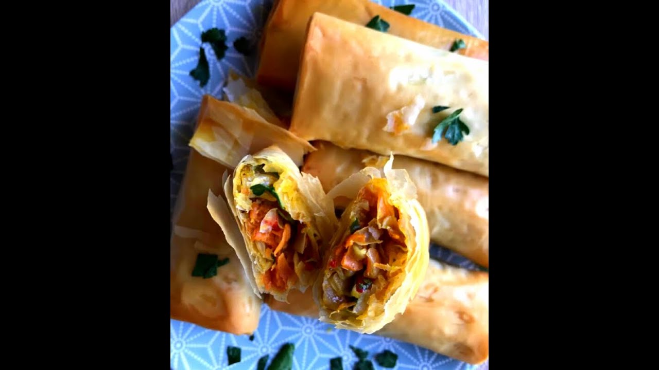 Vegan veggie phyllo parcels