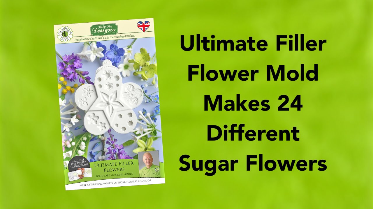 Форма для создания цветка Filler Flower Mold создаёт 24 разных сахарных цветка. Часть 1