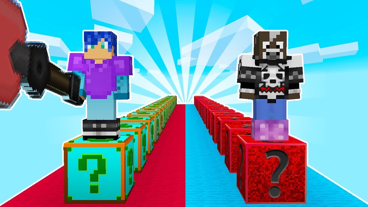 2 YOUTUBERS VS LOS LUCKY BLOCKS M&Aacute;S PODEROSOS DEL MUNDO 😱 | MINECRAFT MODS con INACHETE