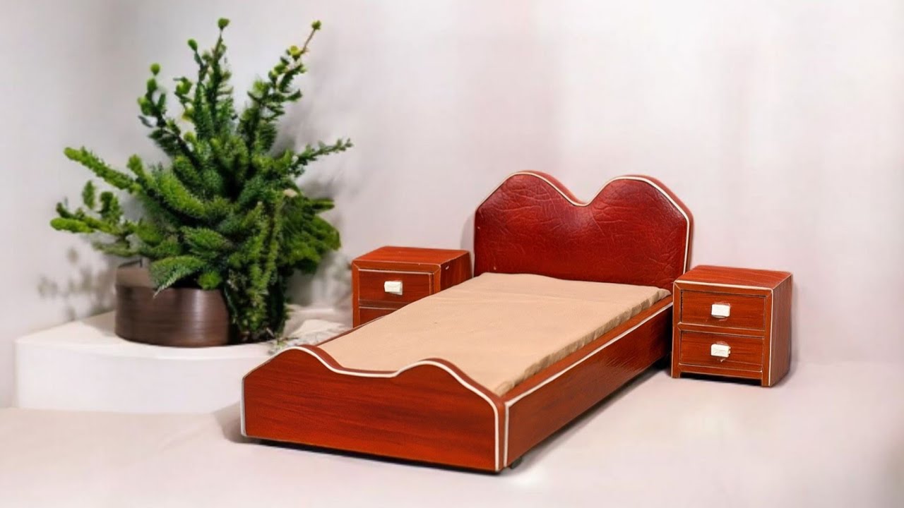 How to Make a Miniature Bed 🛌 Easy DIY Cardboard Bed for Kids | Paccy Craft Cardboard