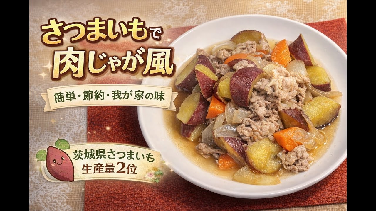 【簡単・節約】さつまいもで作る肉じゃが風「茨城県さつまいも生産量2位」