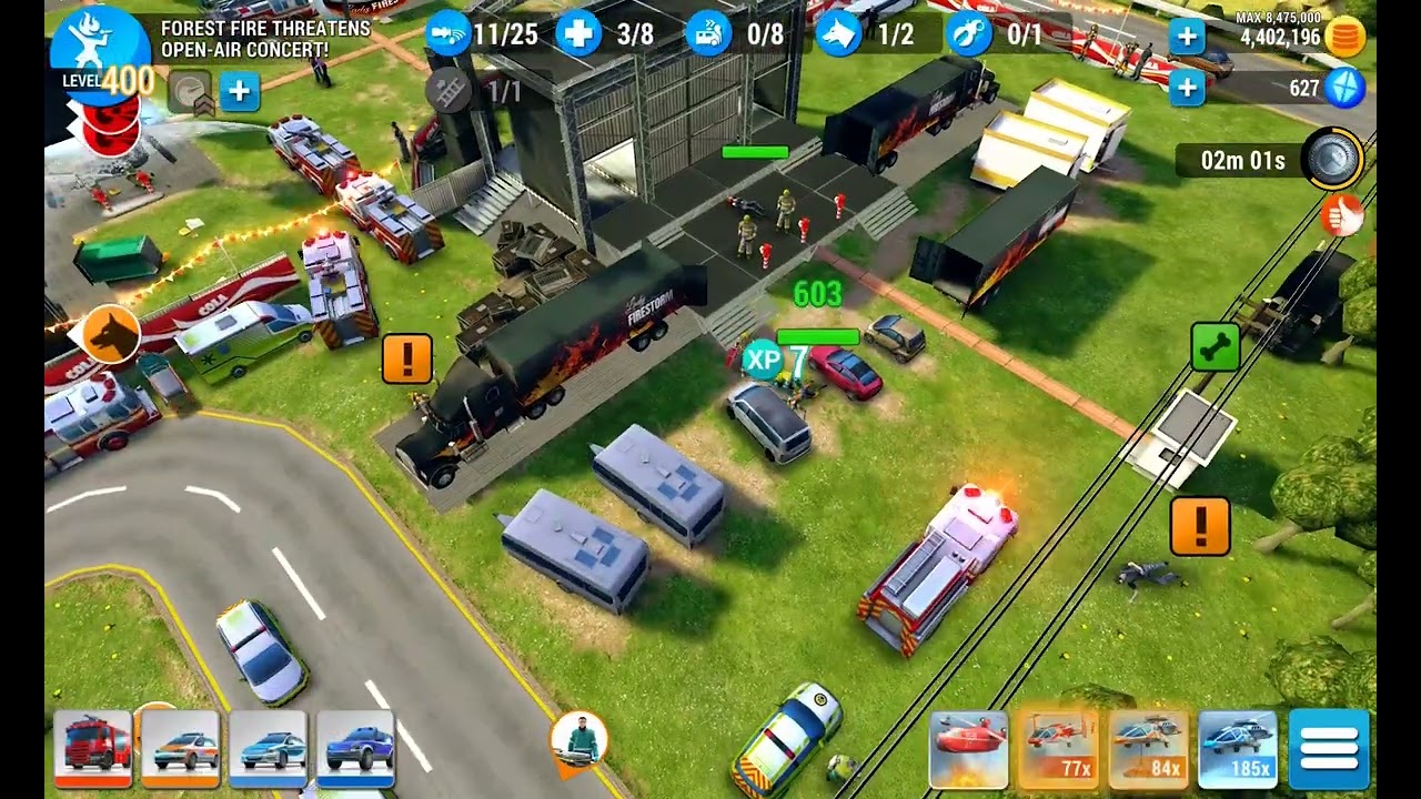 Emergency HQ, Hero Level 177, Forest fire threatens open air concert
