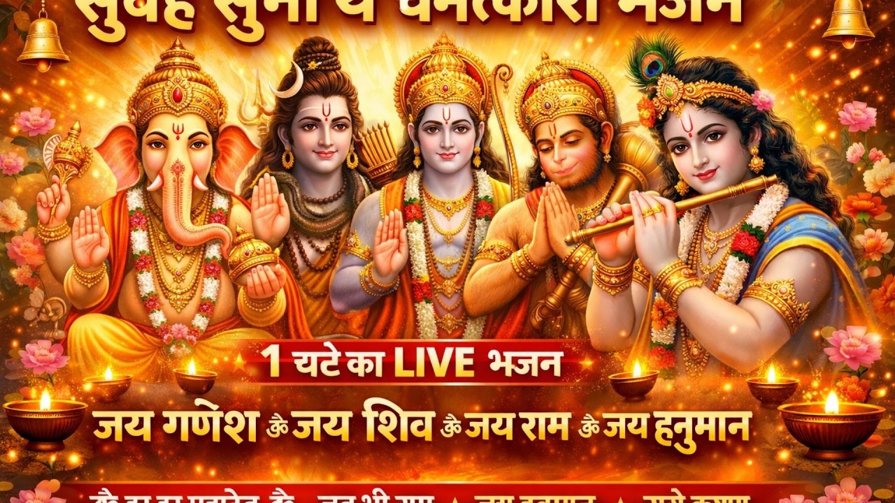 सुबह सुनो ये चमत्कारी भजन 🙏 | Ganesh Shiv Ram Hanuman Krishna Bhajan | Positive Energy Live Bhajan