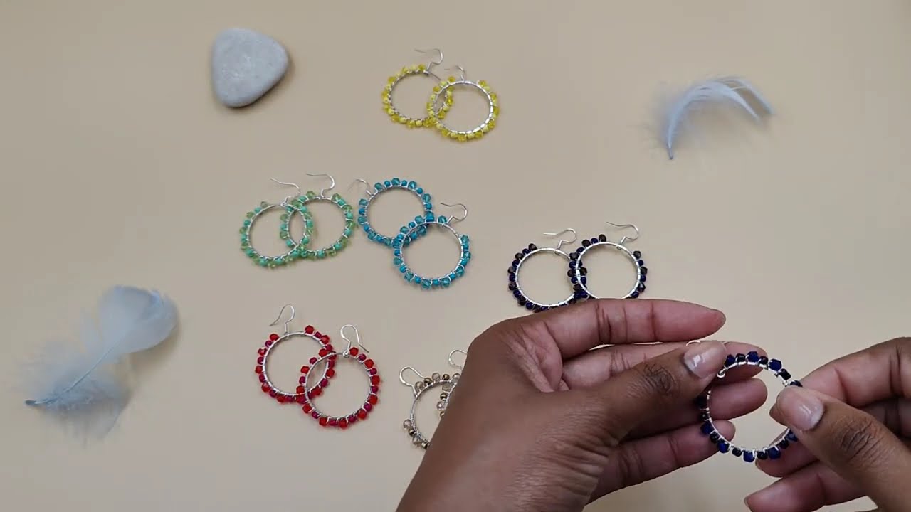 Boucles d'oreilles cr&eacute;oles perles fait main