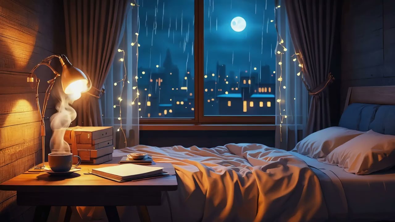 Night Bedroom Aesthetic🌛Relaxing, Peaceful, Late-night Calm Atmosphere 🛌