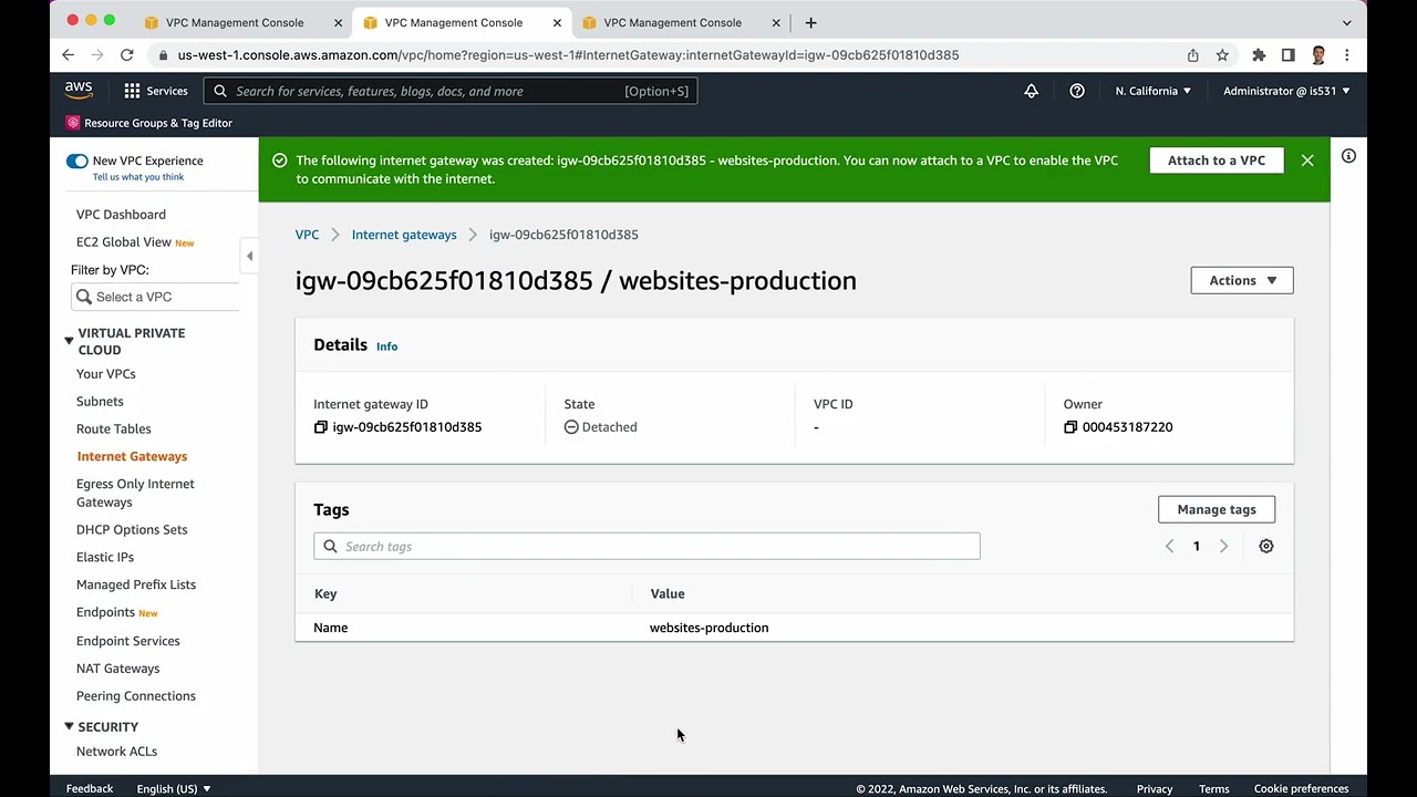 Таблица маршрутов AWS VPC