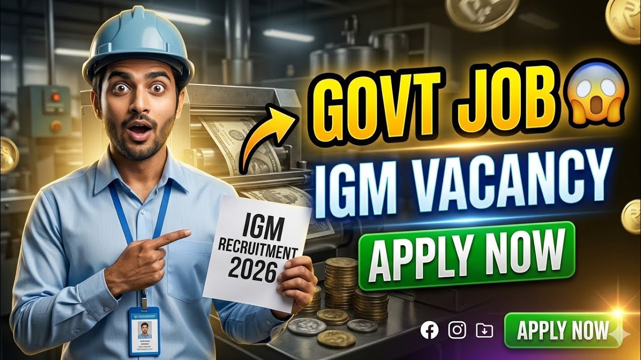 IGM Recruitment 2026 😱 Govt Mint Jobs | No Exam / Direct Apply | Apply Now