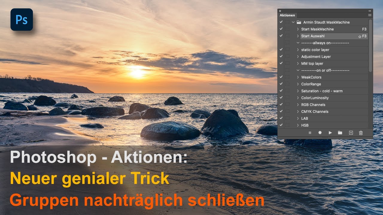 Photoshop - Aktionen: Neuer genialer Trick - Gruppen nachträglich schließen